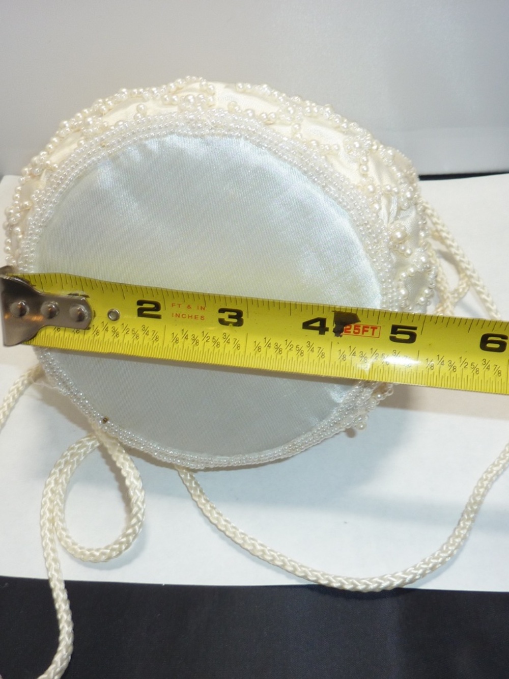 Sashs Handmade Beaded Evening Bag white Crossbody Vintage Boho - Picture 10 of 12